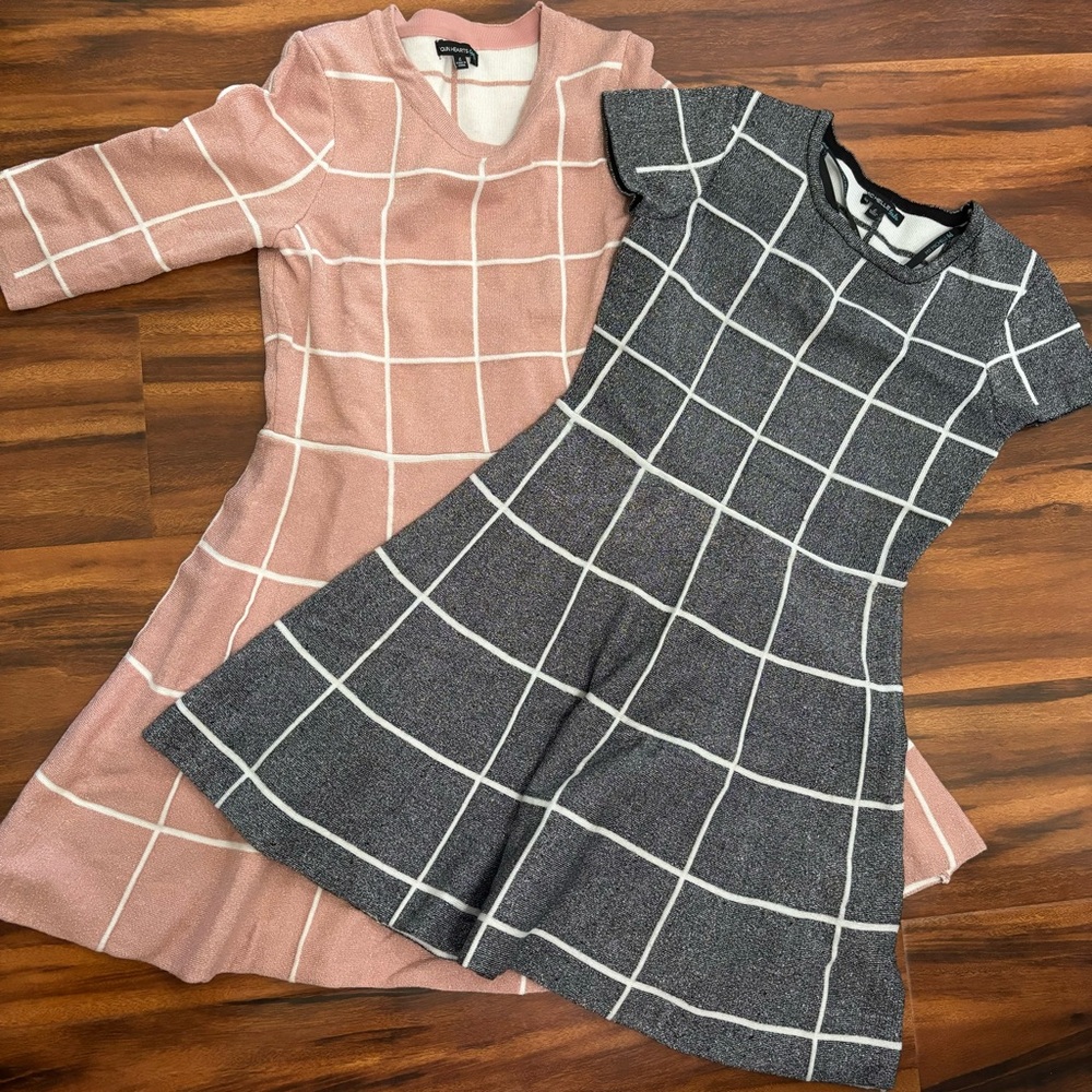 Two girls sparkly dresses